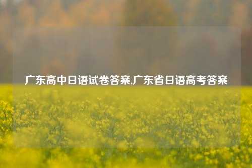 广东高中日语试卷答案,广东省日语高考答案