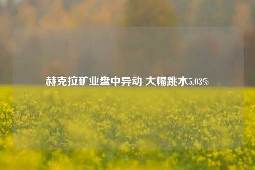 赫克拉矿业盘中异动 大幅跳水5.03%