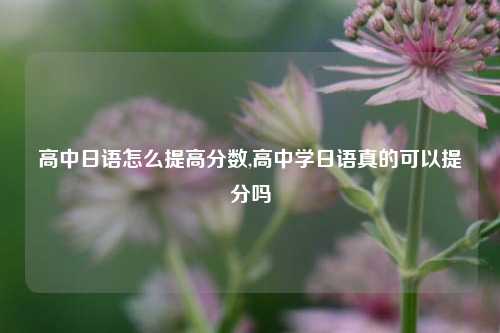 高中日语怎么提高分数,高中学日语真的可以提分吗