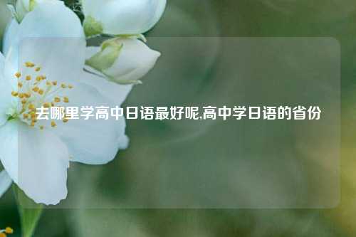 去哪里学高中日语最好呢,高中学日语的省份