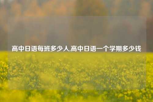 高中日语每班多少人,高中日语一个学期多少钱