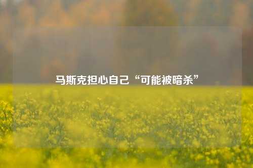 马斯克担心自己“可能被暗杀”