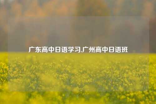 广东高中日语学习,广州高中日语班