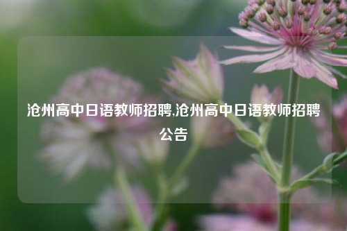 沧州高中日语教师招聘,沧州高中日语教师招聘公告