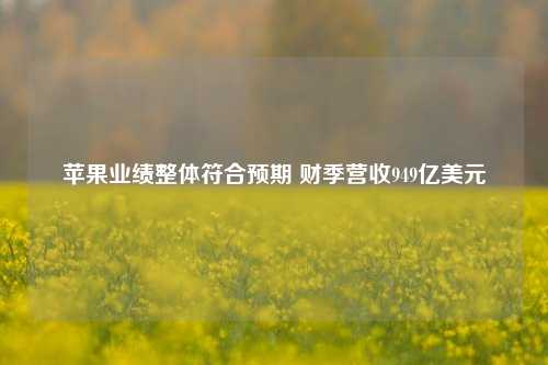 苹果业绩整体符合预期 财季营收949亿美元