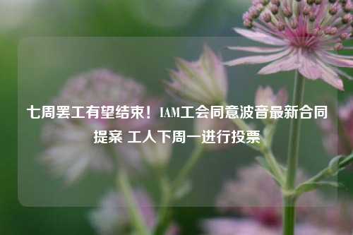 七周罢工有望结束！IAM工会同意波音最新合同提案 工人下周一进行投票