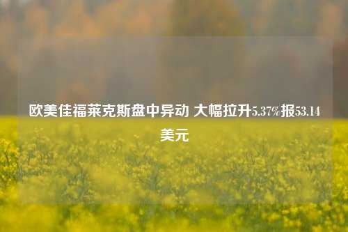 欧美佳福莱克斯盘中异动 大幅拉升5.37%报53.14美元