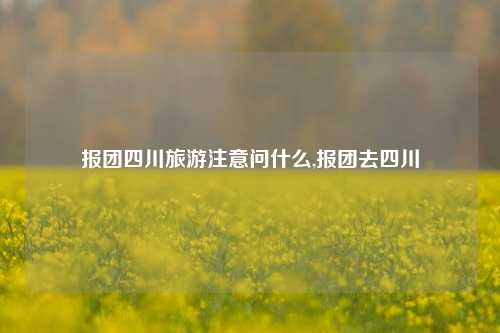 报团四川旅游注意问什么,报团去四川