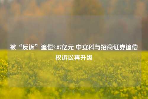 被“反诉”追偿2.87亿元 中安科与招商证券追偿权诉讼再升级