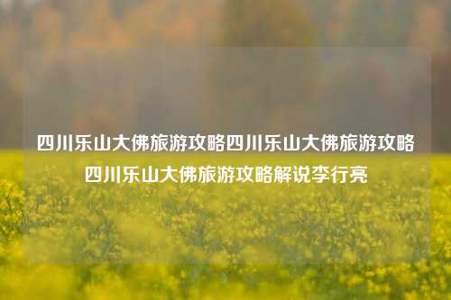 四川乐山大佛旅游攻略四川乐山大佛旅游攻略四川乐山大佛旅游攻略解说李行亮