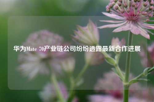 华为Mate 70产业链公司纷纷透露最新合作进展